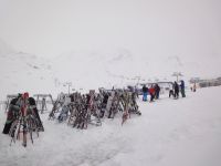 Stubaigletscher - Schneefall und viel Wind